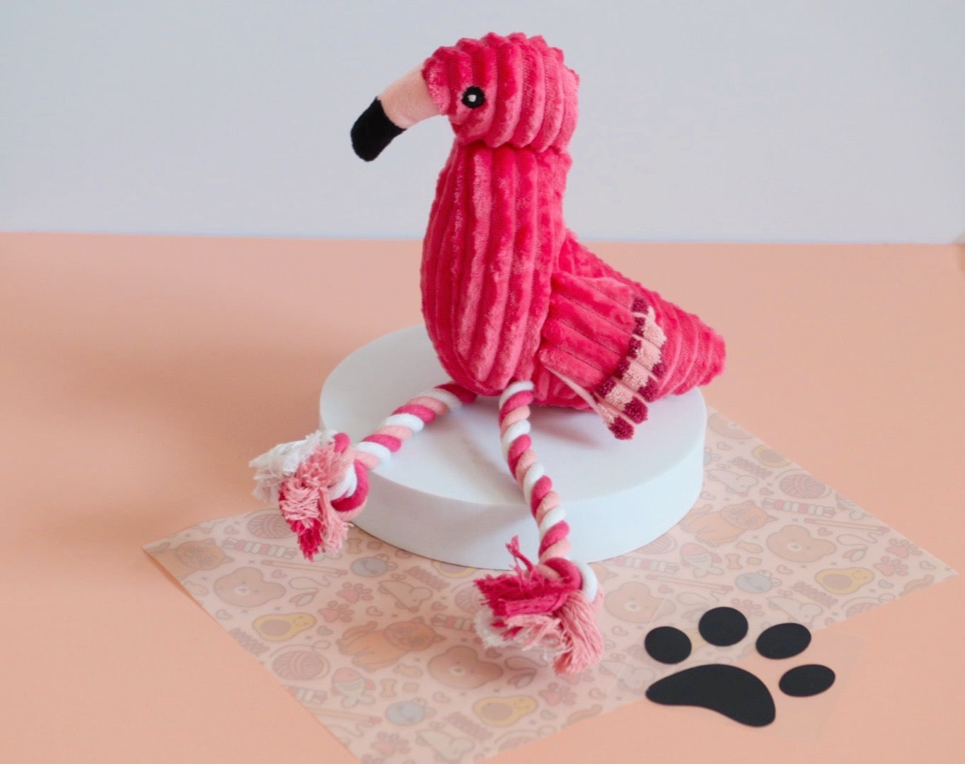 Pink Flamingo Squeaky Dog Toy / Puppy Gift