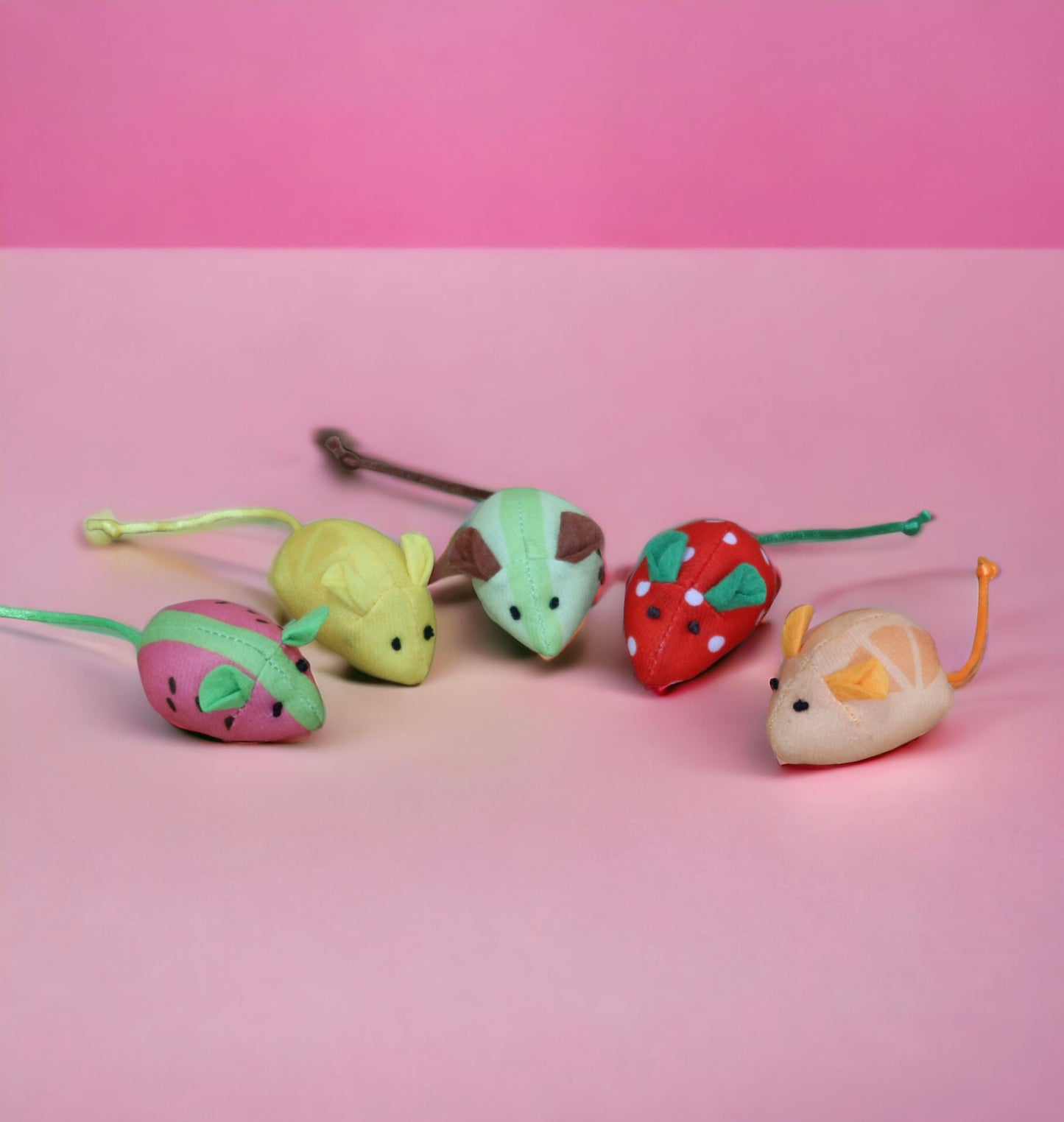 X 3 Fruit Cat Toy Mice / Kitty Fun Gift / Kitten Game