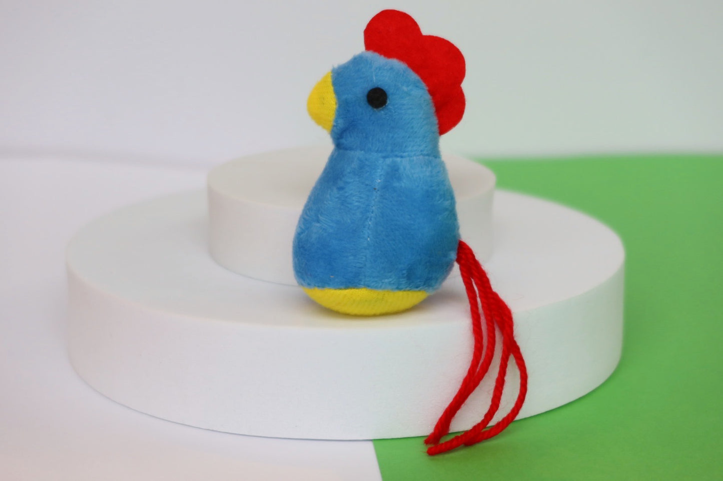 Chicken Catnip Cat Toy - Blue & Orange Cockerel Cat / Kitten Game Gift