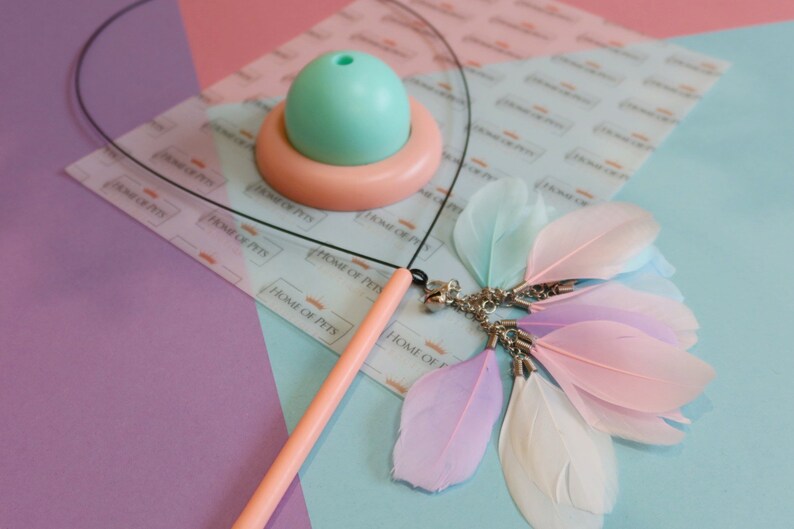 Cat Teaser Feather Wand with Suction Cup
