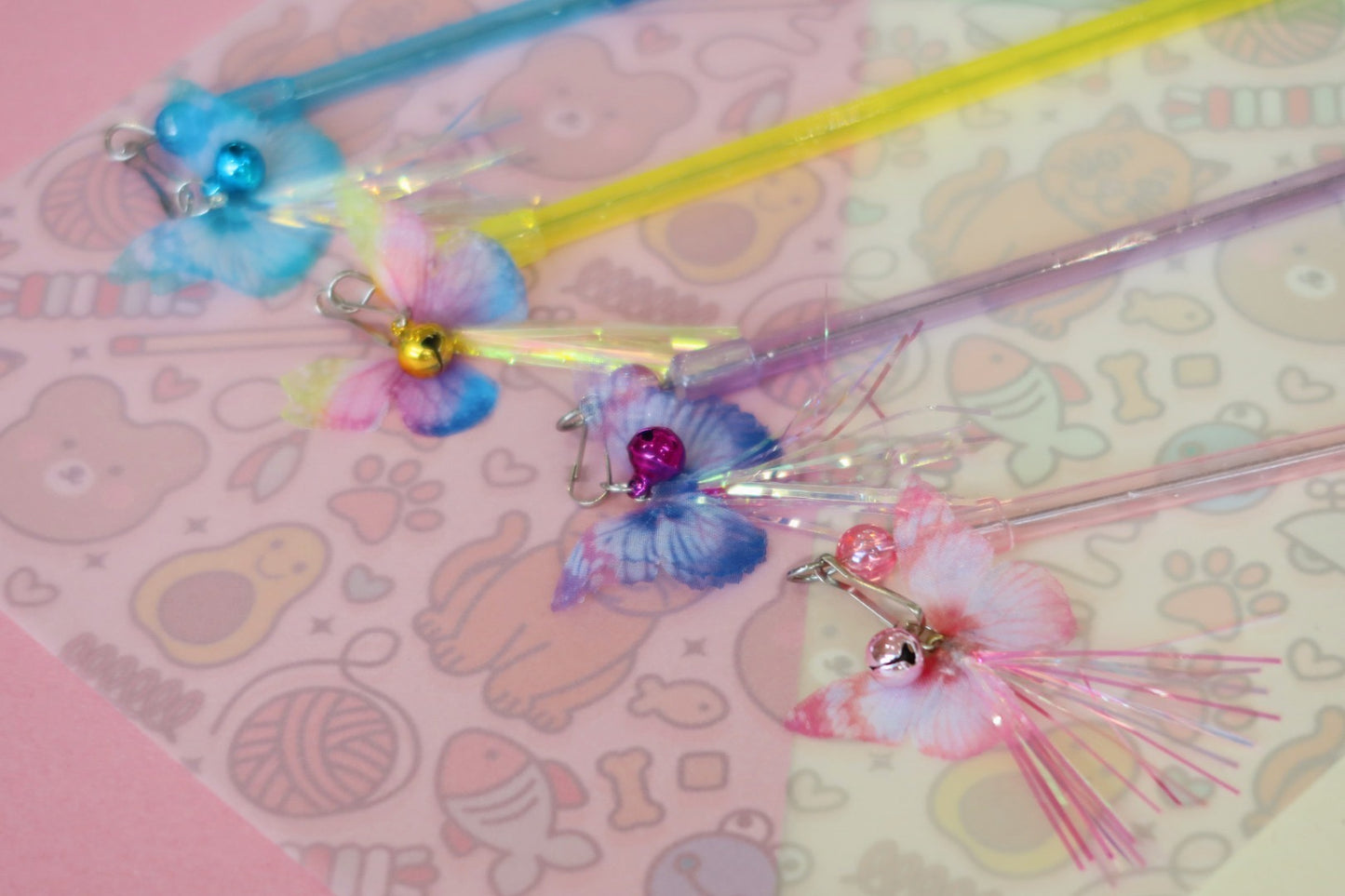 Butterfly Cat Teaser Wand Toy / Kitten Fun Game Gift